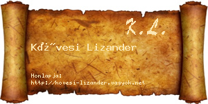 Kövesi Lizander névjegykártya